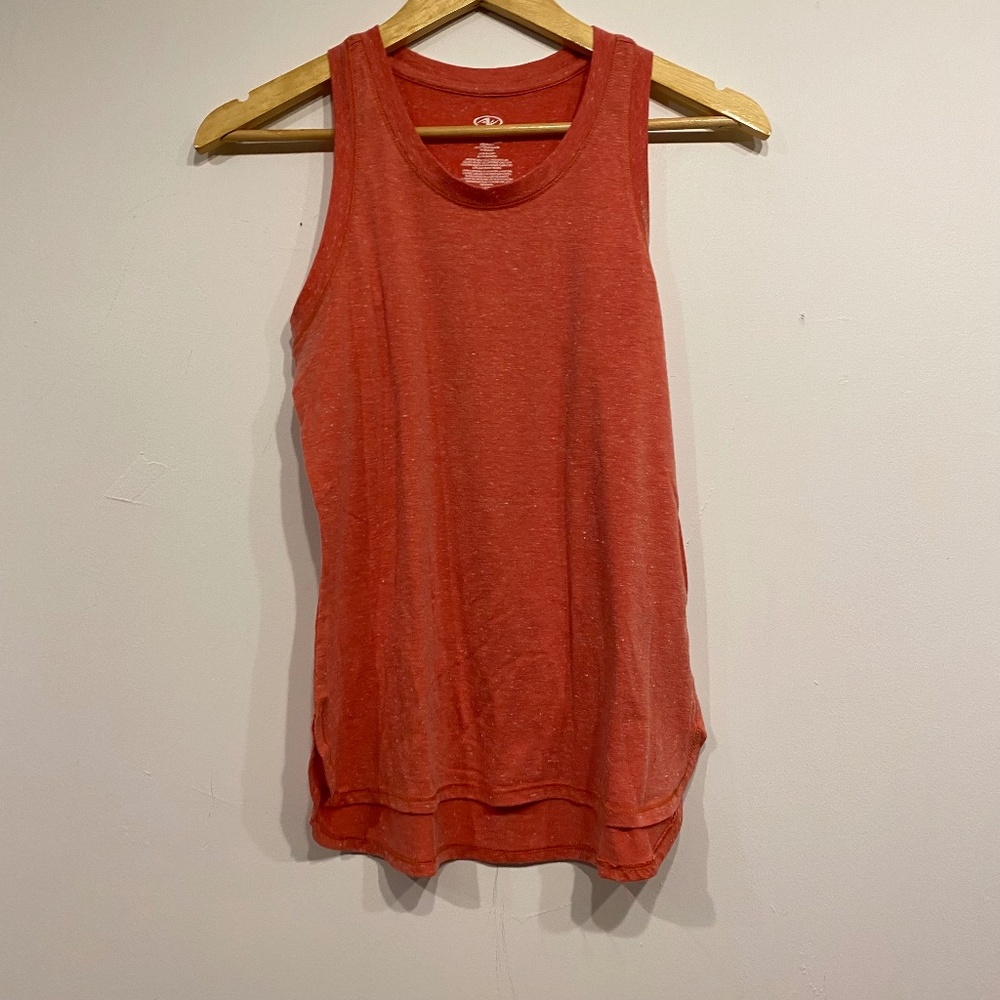 Athletic Pink Crew Neck Activewear Tank Top